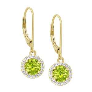 Gianni Argento Peridot Round Leverback Drop Earrings