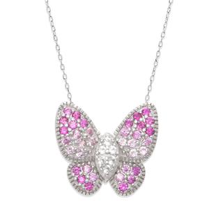 Gianni Argento Sterling Silver Lab Sapphire Butterfly Pendant