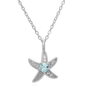 Gianni Argento Sterling Silver & Blue Topaz Starfish Pendant