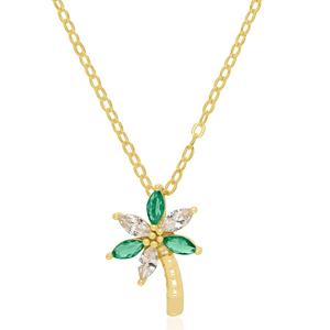 Gianni Argento Palm Tree Green Spinel Marquise Pendant
