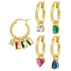 Gianni Argento Interchangeable Charm Hoop Earrings