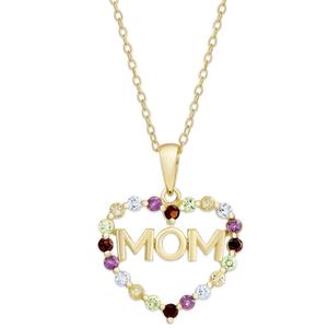 Gianni Argento Multi-Color Mom Inside Heart Pendant