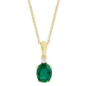 Gianni Argento Lab-Grown Emerald Oval Pendant