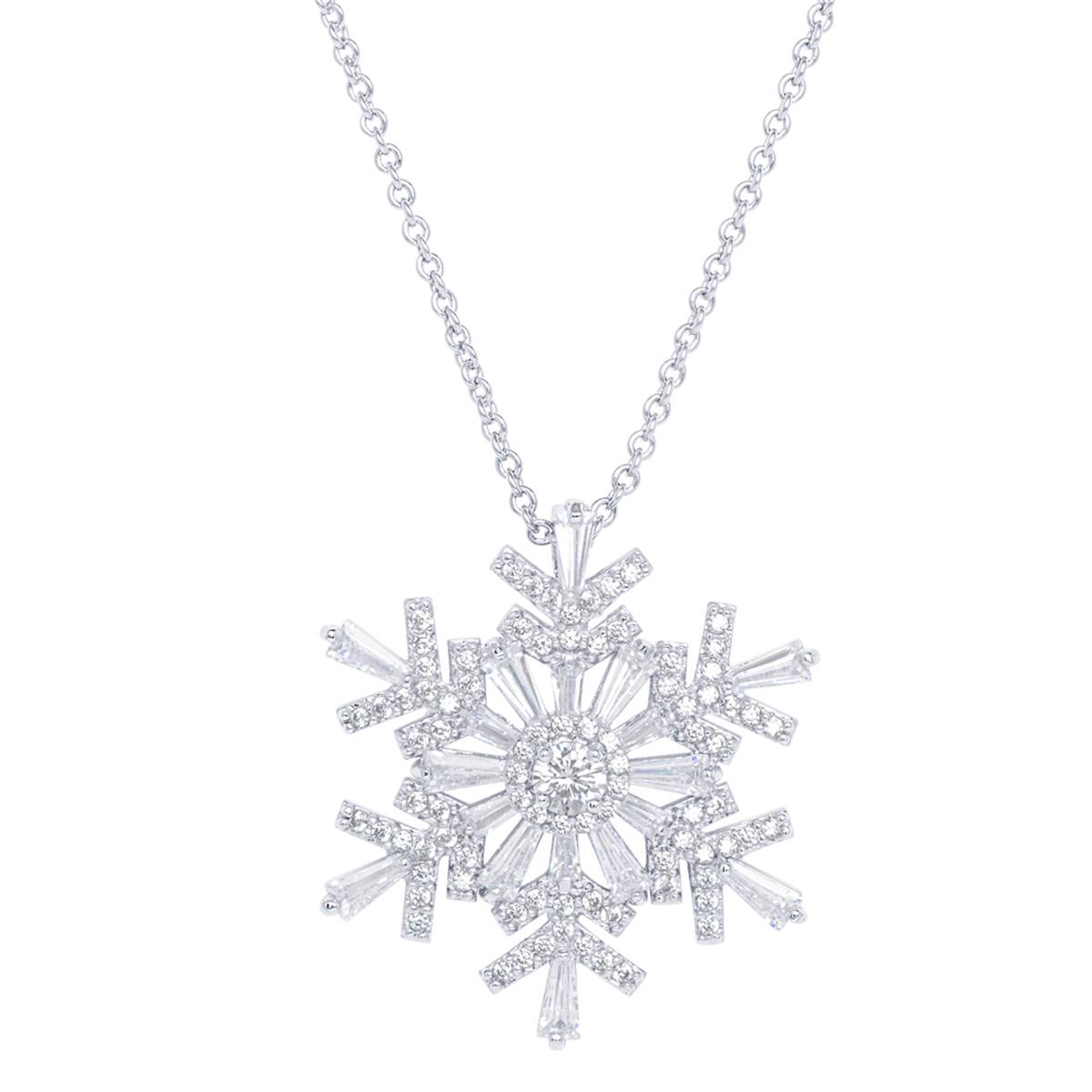 Gianni Argento Lab Created White Sapphire Snowflake Pendant