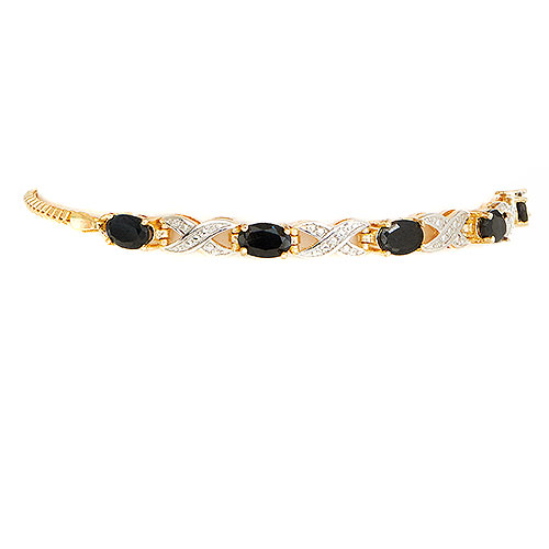 Gianni Argento Gold Plated Sapphire Adjustable XO Bracelet