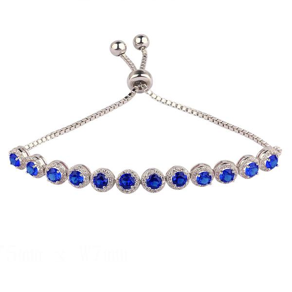 Gemstone by Gianni Argento Round Halo Adjustable Bracelet