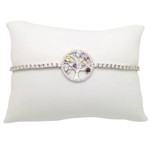 Gianni Argento Silver Plated Multi Gemstone Tree of Life Bracelet