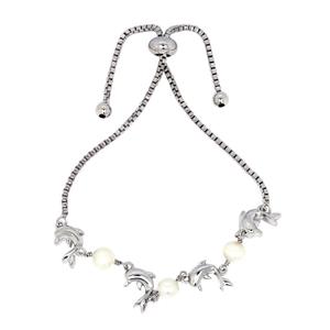 Gemstone by Gianni Argento Pearl & Dolphin Adjustable Bracelet
