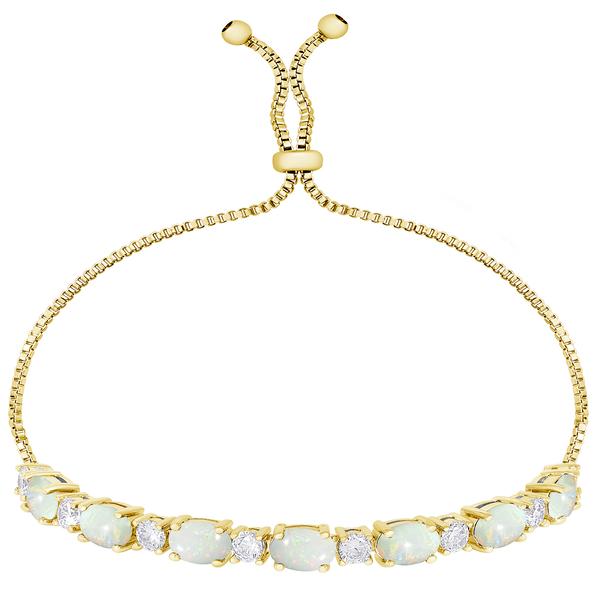 Gianni Argento Gold-Plated Lab Opal Oval Adjustable Bracelet alternate view