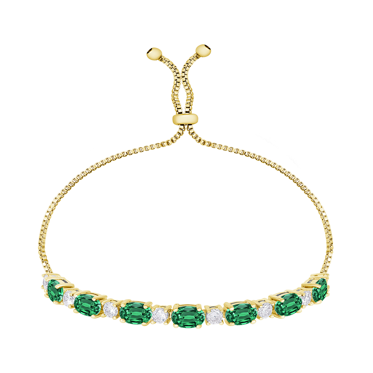 Gemstone By Gianni Argento Gold Oval Link Adjustable Bracelet