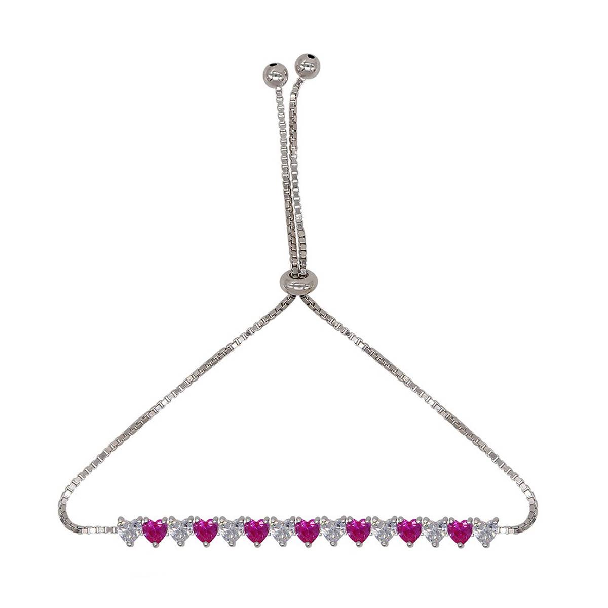 Gemstone By Gianni Argento Pink Sapphire Heart Bracelet