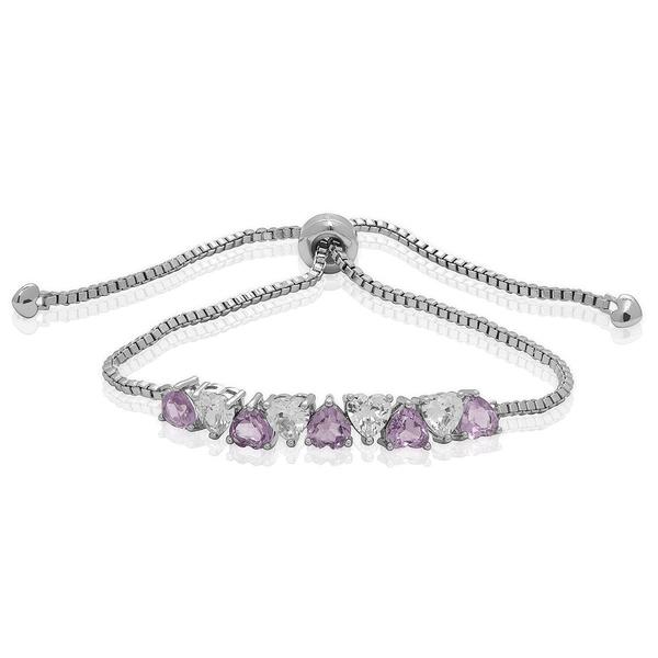 Gemstone by Gianni Argento Amethyst Heart Adjustable Bracelet