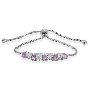Gemstone by Gianni Argento Amethyst Heart Adjustable Bracelet