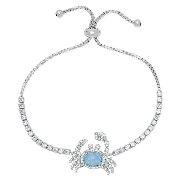 Gemstone by Gianni Argento Silver Plated Lab Opal Crab Bracelet