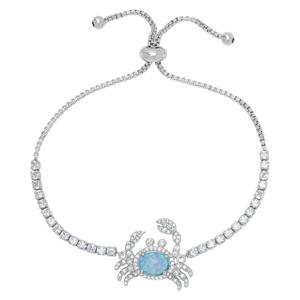 Gemstone by Gianni Argento Silver Plated Lab Opal Crab Bracelet