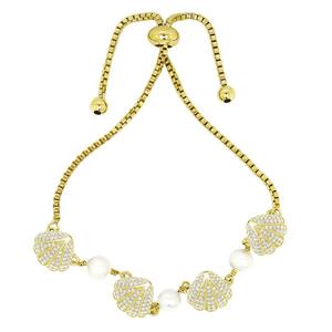 Gemstone by Gianni Argento Pearl Seashell Adjustable Bracelet