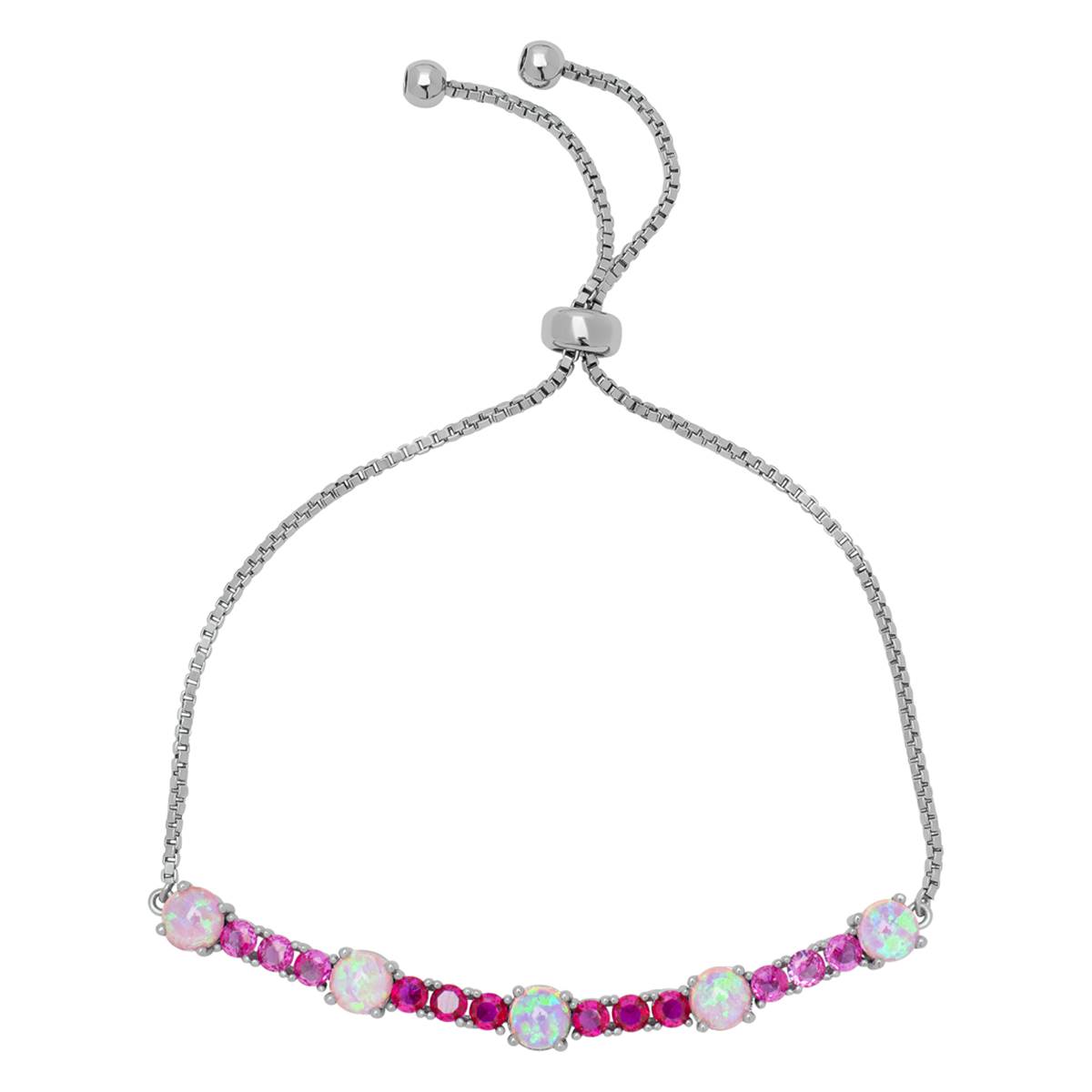 Gemstone By Gianni Argento Lab Opal & Pink Sapphire Bolo Bracelet