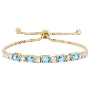 Gemstone by Gianni Argento Blue Topaz Oval Adjustable Bracelet