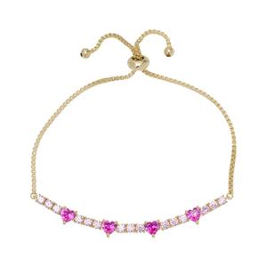 Gemstone by Gianni Argento Pink Sapphire Heart Adjustable Bracele