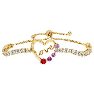 Gemstone by Gianni Argento Lab Ombre Love Inside Heart Bracelet