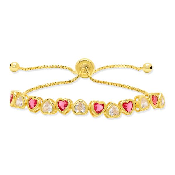 Gemstone by Gianni Argento Lab Grown Ruby Heart Bezel Bracelet
