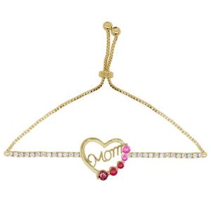Gemstone by Gianni Argento Pink Sapphire Mom Heart Bracelet alternate view