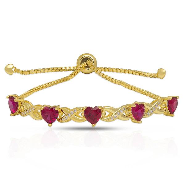 Gemstone by Gianni Argento Lab Grown Ruby X & Heart Bracelet