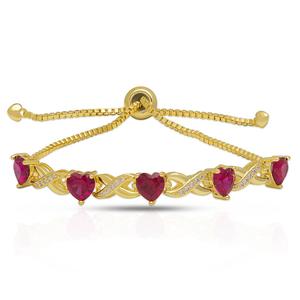 Gemstone by Gianni Argento Lab Grown Ruby X & Heart Bracelet