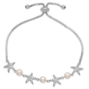 Gemstone by Gianni Argento Pearl & Starfish Adjustable Bracelet