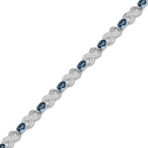 Gianni Argento Silver Topaz & Diamond Accent XO Bracelet