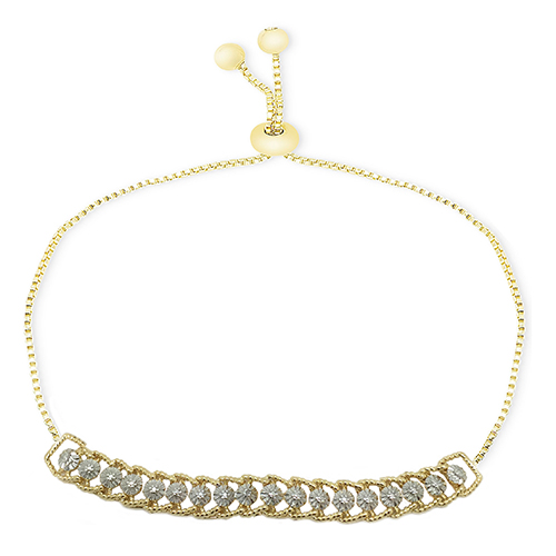 Accents Gold Plated & Diamond Accent Adjustable Bracelet