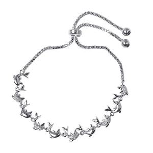 Gianni Argento Silver Plated/Diamond Accent Dolphin Bracelet