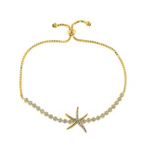 Gianni Argento Diamond Accent Starfish Adjustable Bracelet