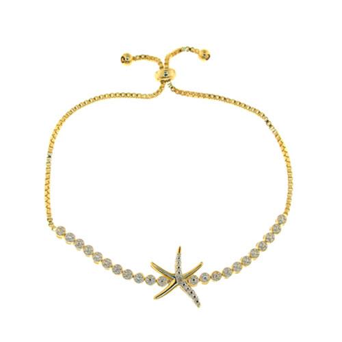 Gianni Argento Diamond Accent Starfish Adjustable Bracelet