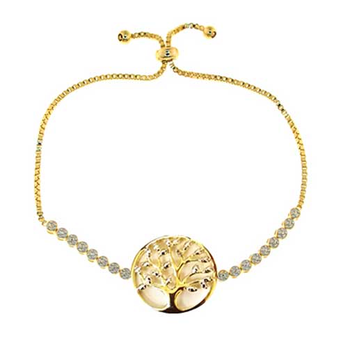 Accents Gold Diamond Accent Tree Of Life Bracelet