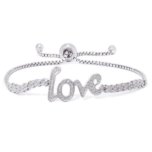 Accents by Gianni Argento Diamond Accent Love Adjustable Bracelet
