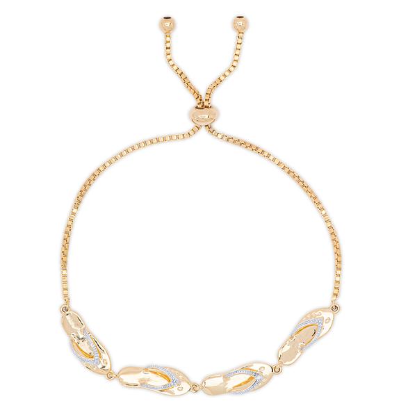 Gianni Argento Diamond Accent Fiip Flop Adjustable Bracelet