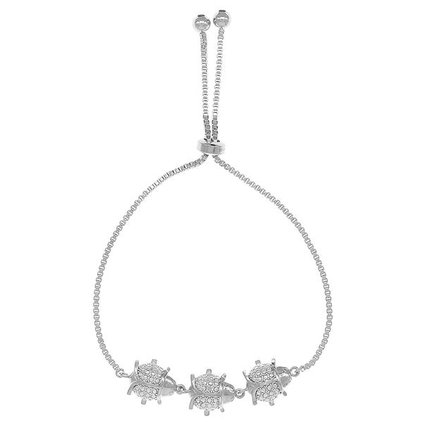 Gianni Argento Diamond Accent Ladybug Adjustable Bracelet