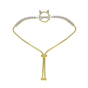 Accents by Gianni Argento Diamond Accent Cat Adjustable Bracelet