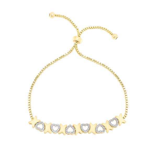 Gemstone by Gianni Argento X & Heart Adjustable Bracelet