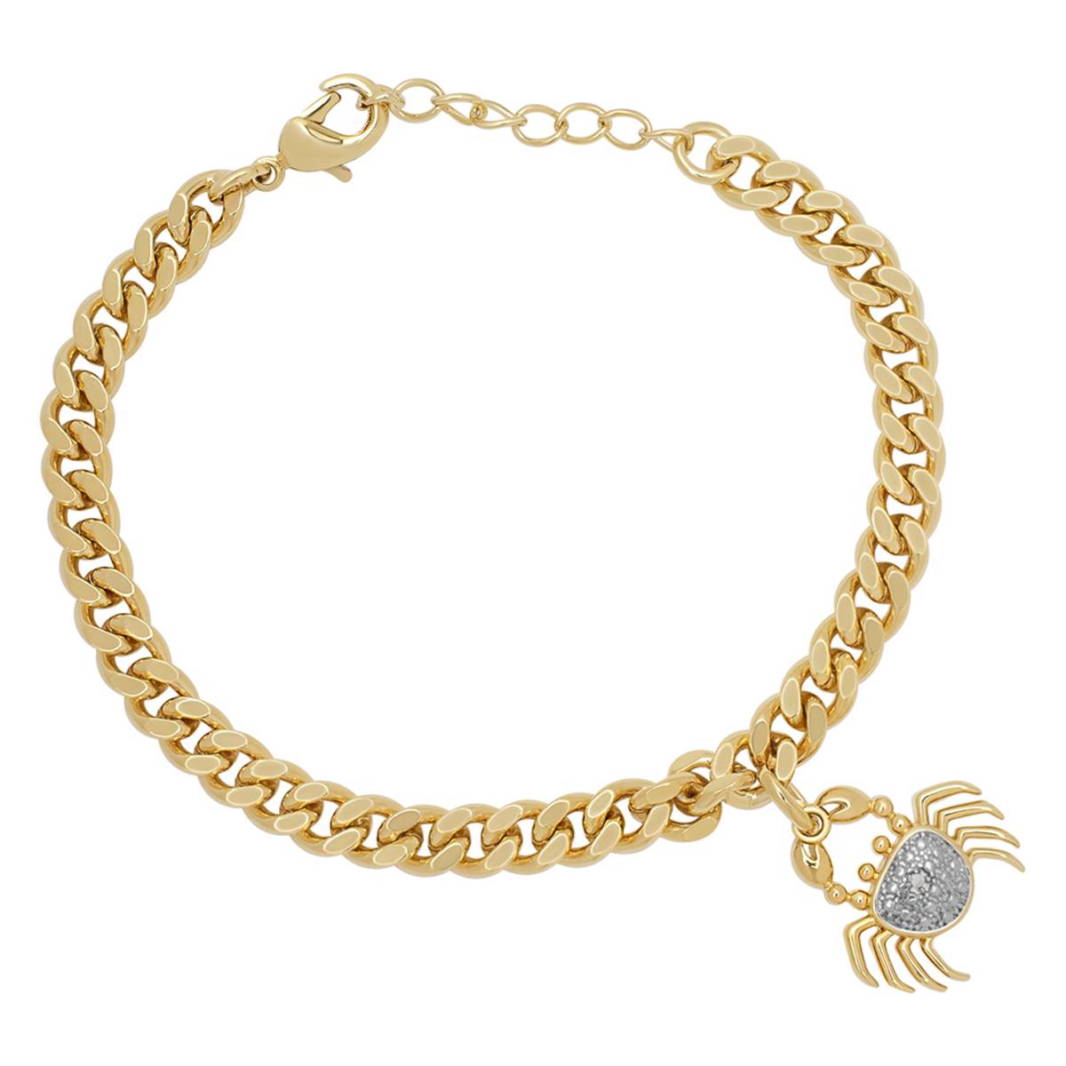 Accents By Gianni Argento Diamond Accent Crab Curb Link Bracelet