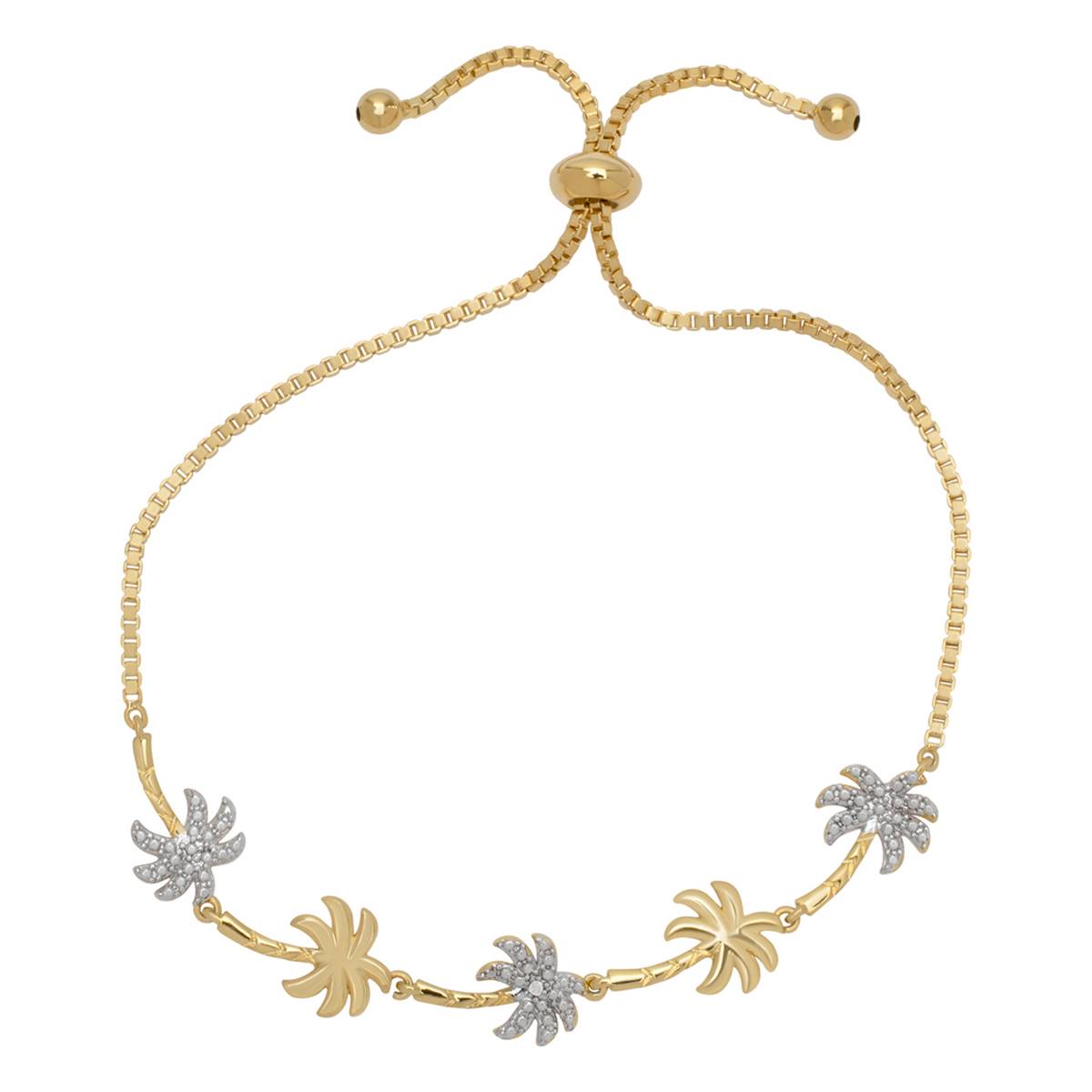 Accents By Gianni Argento Diamond Accent Palm Tree Bolo Bracelet