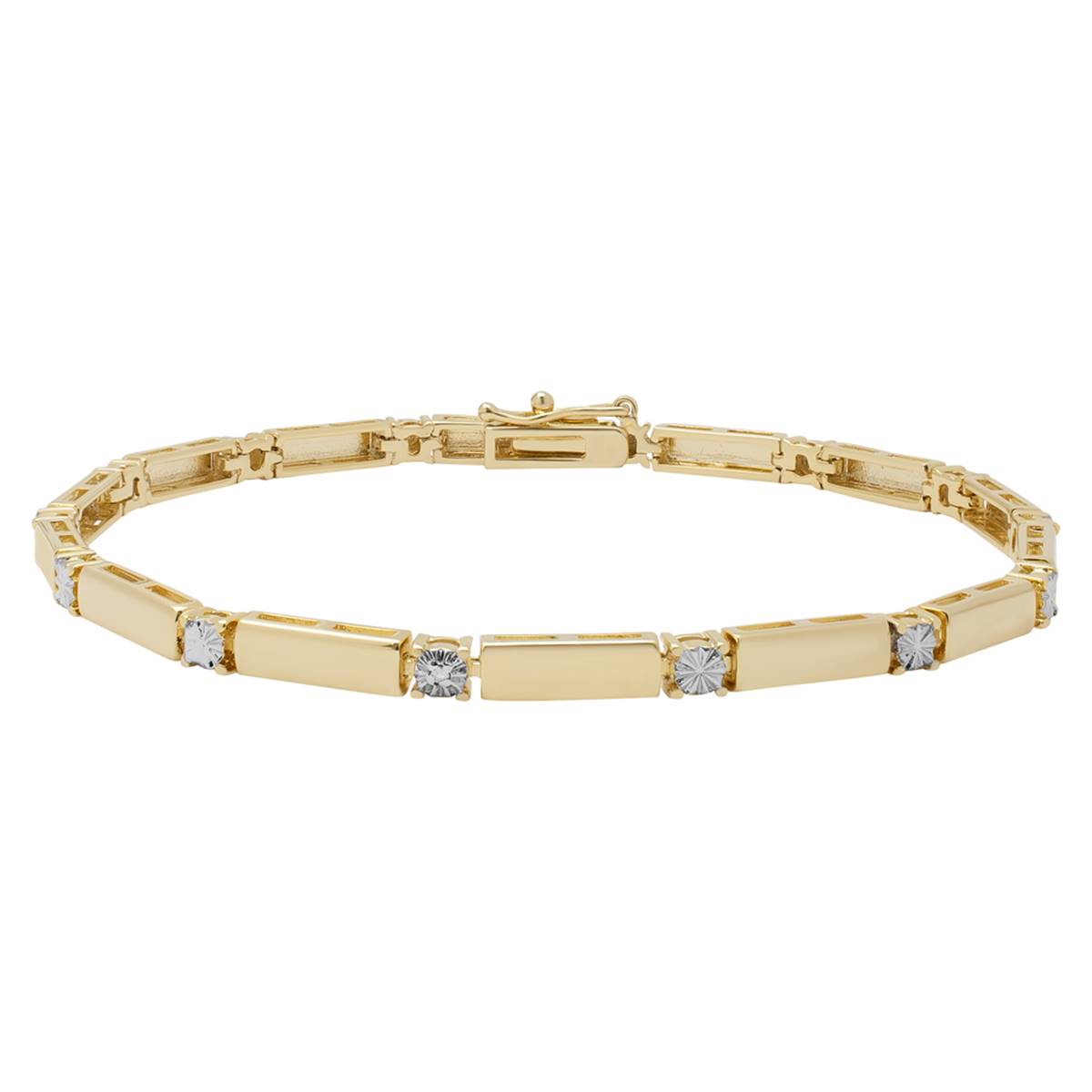 Accents By Gianni Argento Diamond Accent Line Laydown Bracelet