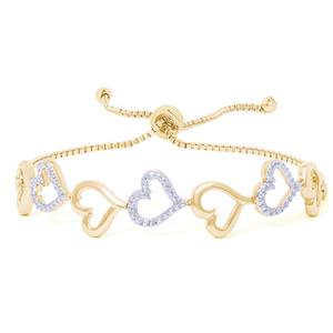 Accents by Gianni Argento Heart Link Adjustable Bracelet