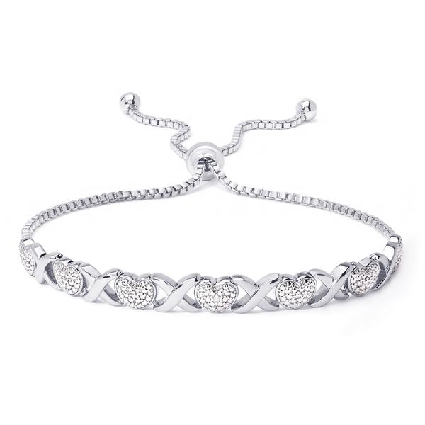 Accents by Gianni Argento Diamond Accent X & Heart Bracelet
