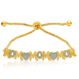 Accents by Gianni  Argento Diamond Accent Triple Mom Bracelet
