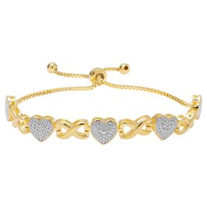 Accents by Gianni Argento Diamond Xs & Hearts Adjustable Bracelet