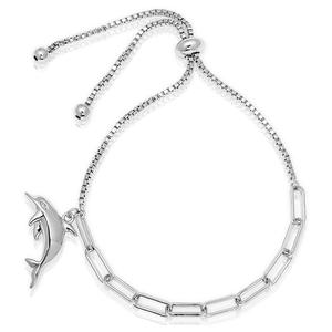 Accents by Gianni Argento Dolphin Paperclip Adjustable Bracelet