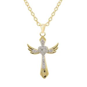 Accents by Gianni Argento Diamond Accent Angel Cross Necklace