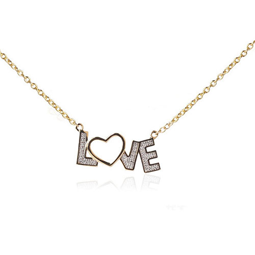 Accents By Gianni Argento Diamond Accent Love Pendant Necklace